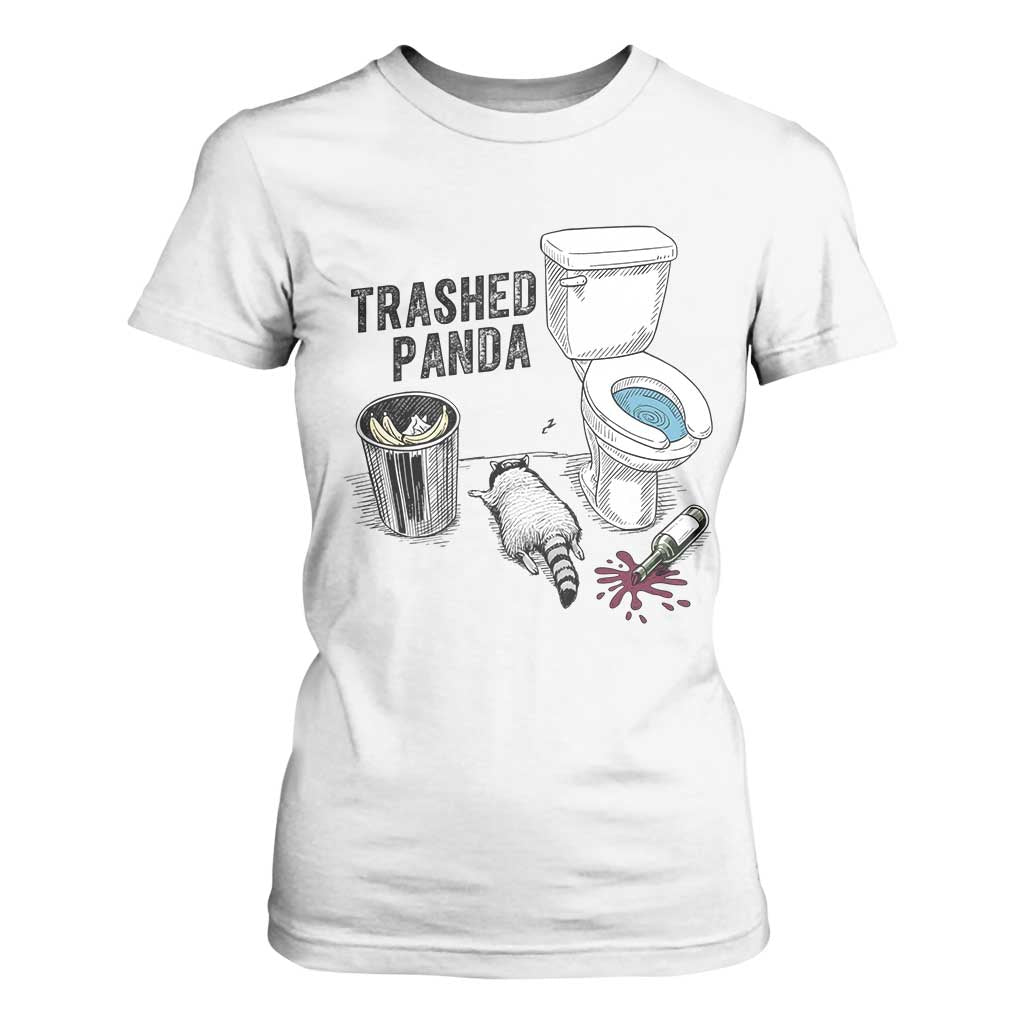 Trashed Panda T Shirt For Women Funny Drunk Racoon Meme TS14 White Print Your Wear