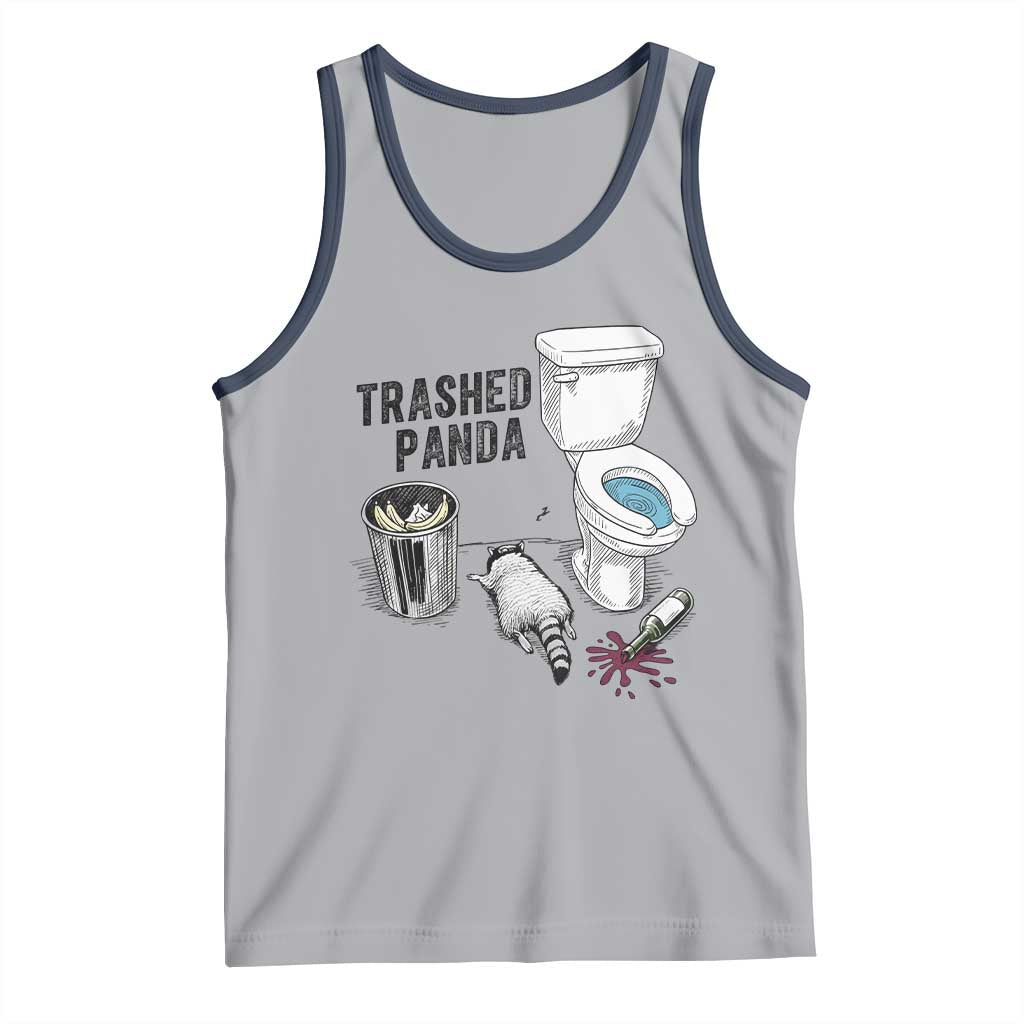 Trashed Panda Tank Top Funny Drunk Racoon Meme TS14 Athletic Heather Navy Print Your Wear