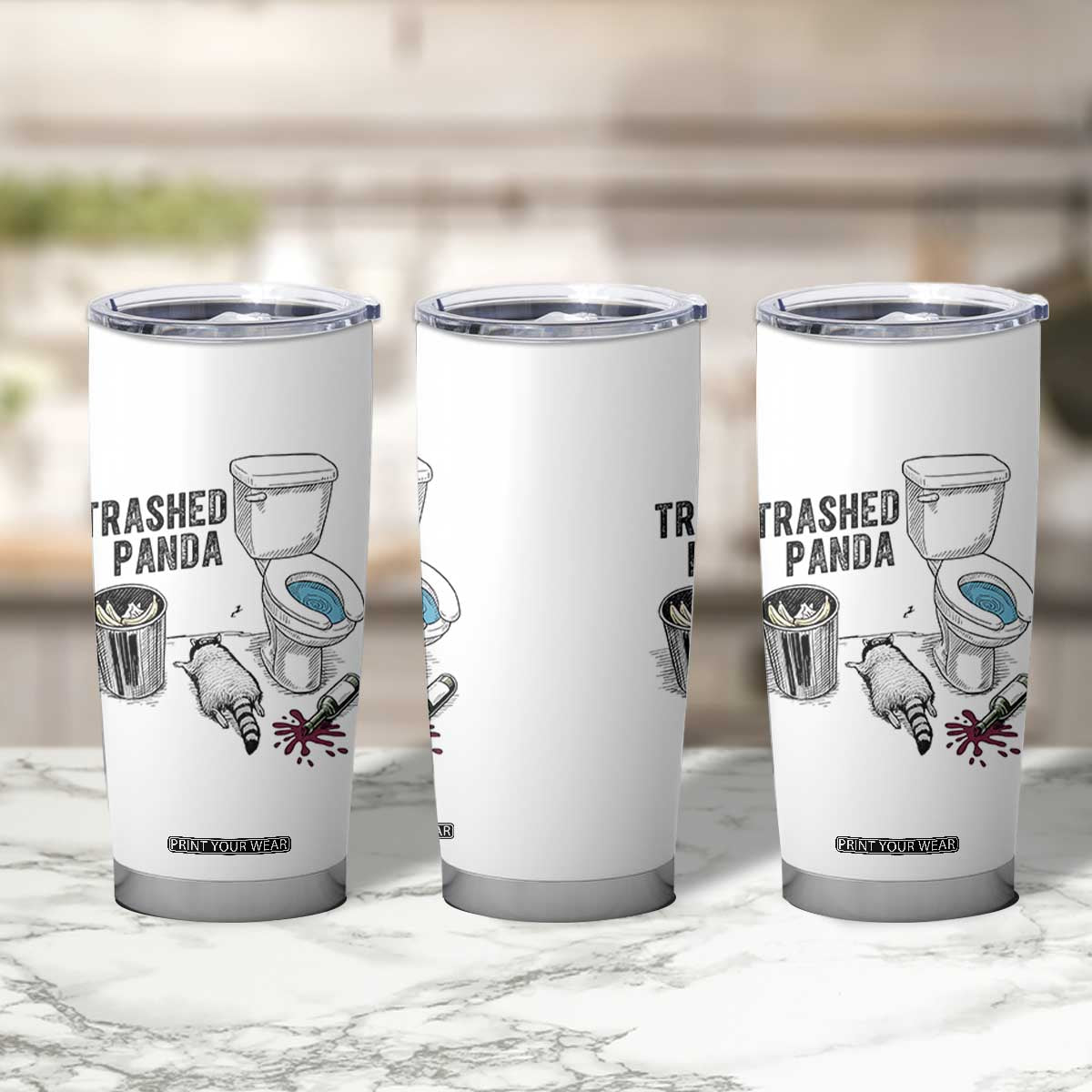 Trashed Panda Tumbler Cup Funny Drunk Racoon Meme TS14 Print Your Wear