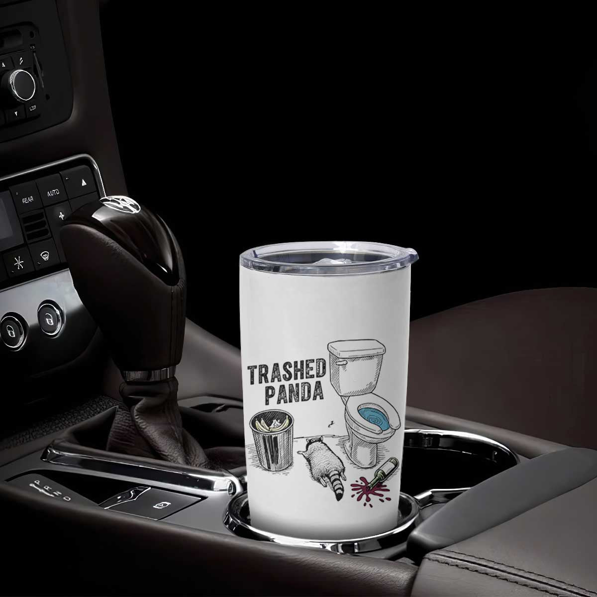Trashed Panda Tumbler Cup Funny Drunk Racoon Meme TS14 Print Your Wear