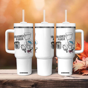 Trashed Panda Tumbler With Handle Funny Drunk Racoon Meme TS14 Print Your Wear
