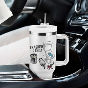 Trashed Panda Tumbler With Handle Funny Drunk Racoon Meme TS14 Print Your Wear