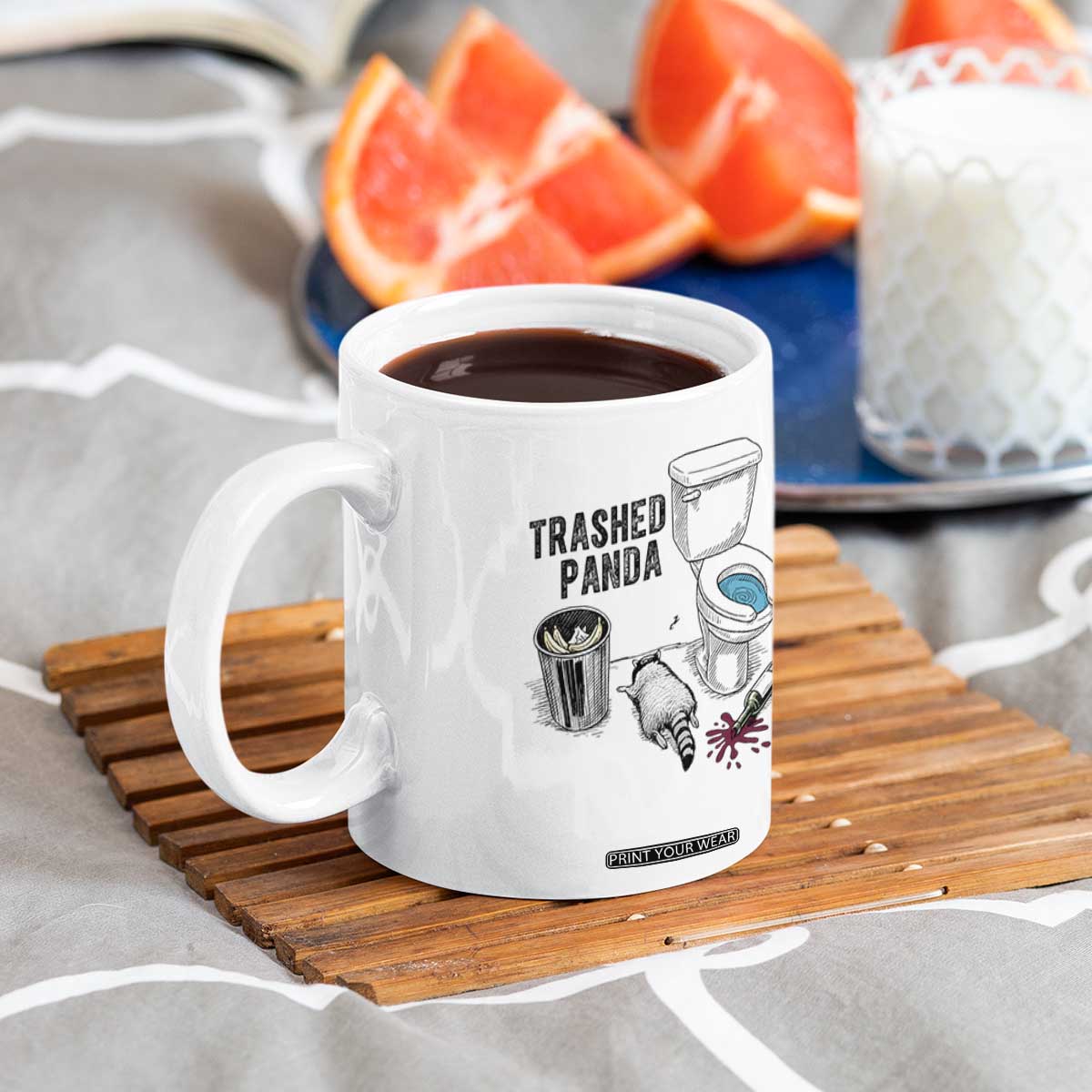 Trashed Panda Coffee Mug Funny Drunk Racoon Meme TS14 Print Your Wear