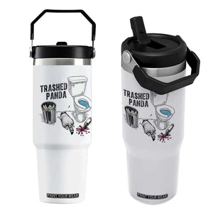 Trashed Panda Flip Straw Tumbler Funny Drunk Racoon Meme TS14 One Size: 30 oz White Print Your Wear