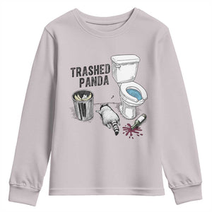 Trashed Panda Youth Sweatshirt Funny Drunk Racoon Meme TS14 Ice Gray Print Your Wear