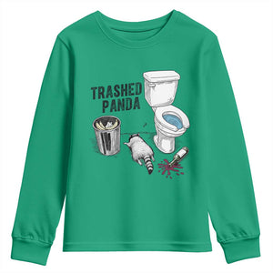 Trashed Panda Youth Sweatshirt Funny Drunk Racoon Meme TS14 Irish Green Print Your Wear