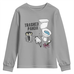 Trashed Panda Youth Sweatshirt Funny Drunk Racoon Meme TS14 Sport Gray Print Your Wear