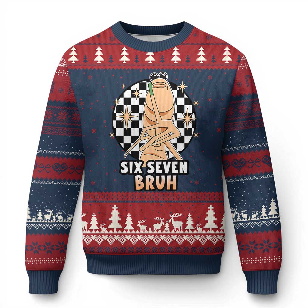 Marcus The Worm Meme Ugly Christmas Sweater 67 Six Seven Gen Z Humor TS14 Navy Red Print Your Wear