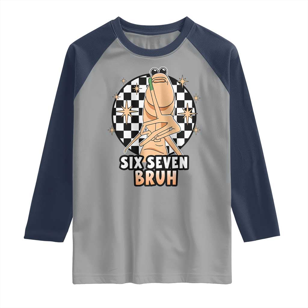 Marcus The Worm Meme Raglan Shirt 67 Six Seven Gen Z Humor TS14 Sport Gray Navy Print Your Wear