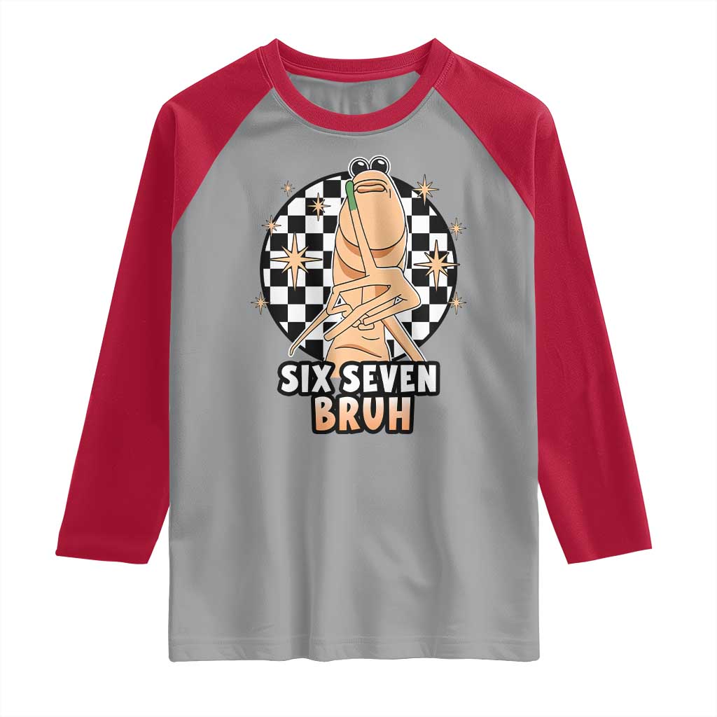 Marcus The Worm Meme Raglan Shirt 67 Six Seven Gen Z Humor TS14 Sport Gray Red Print Your Wear