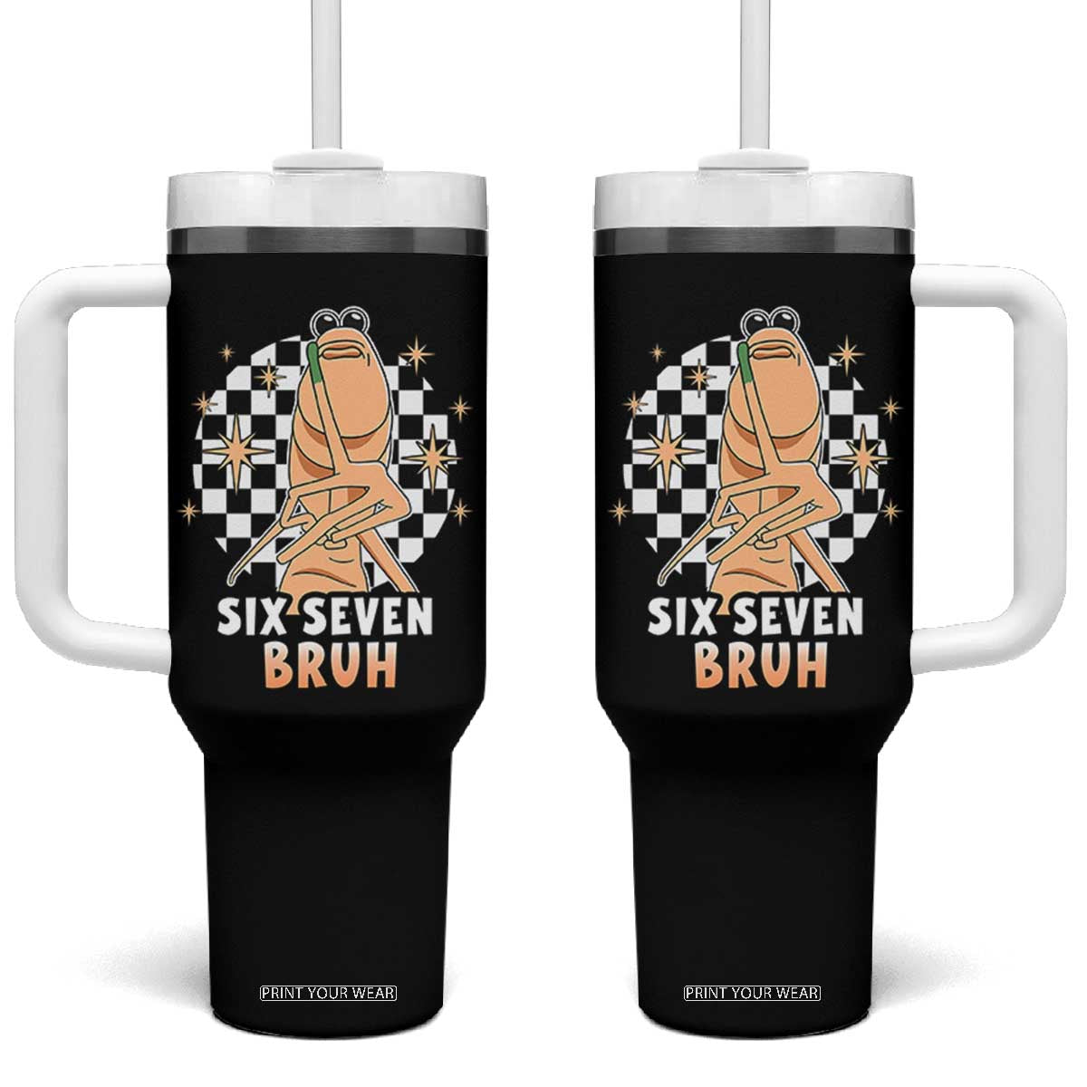 Marcus The Worm Meme Tumbler With Handle 67 Six Seven Gen Z Humor TS14 One Size: 40 oz Black Print Your Wear