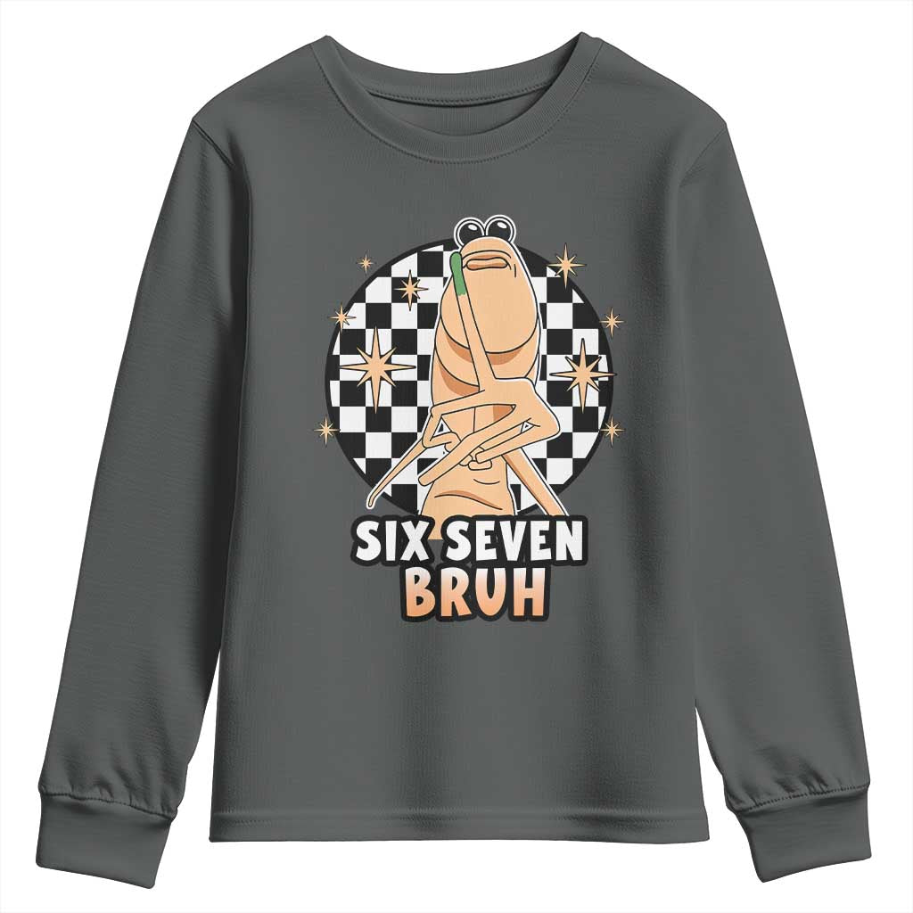 Marcus The Worm Meme Youth Sweatshirt 67 Six Seven Gen Z Humor TS14 Dark Heather Print Your Wear