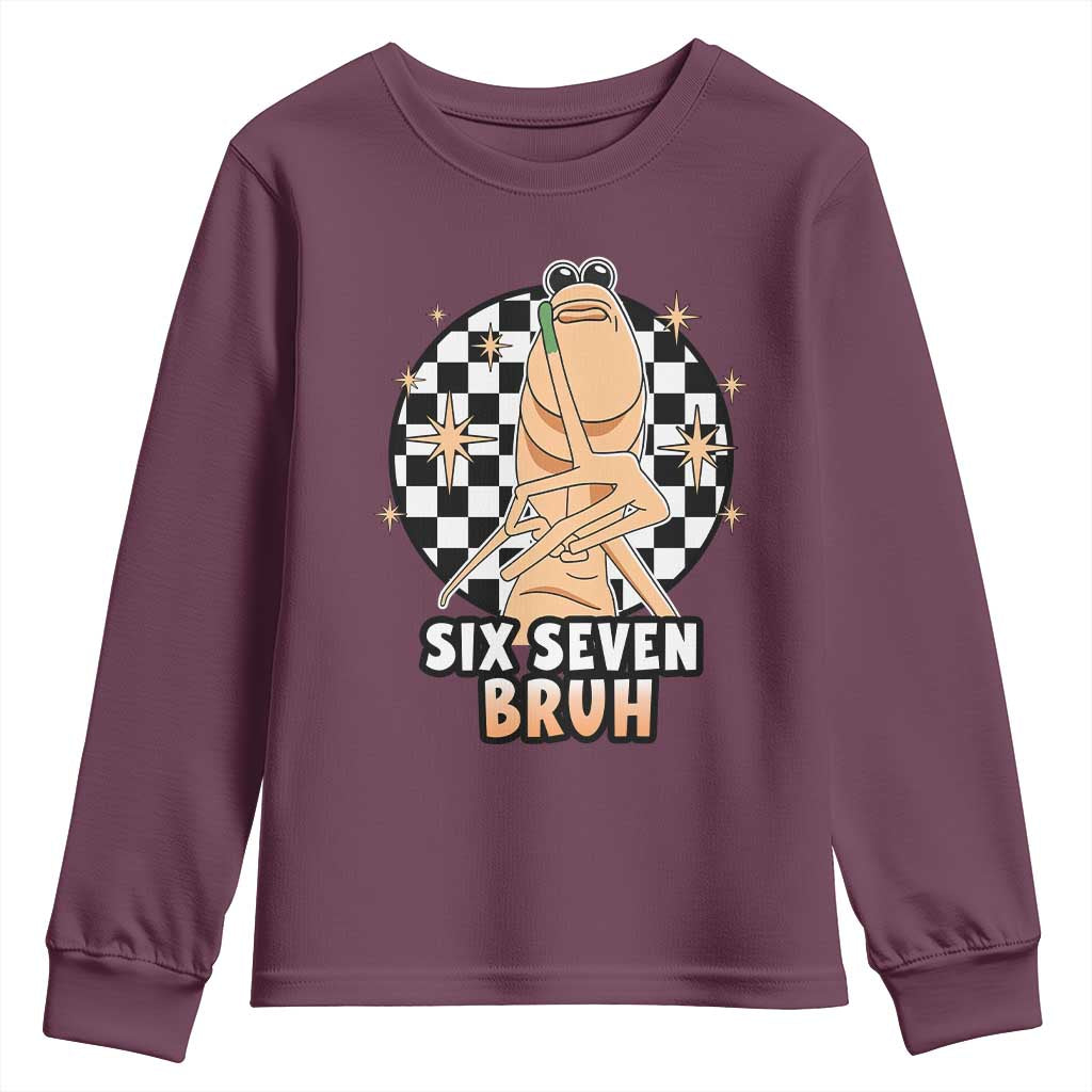 Marcus The Worm Meme Youth Sweatshirt 67 Six Seven Gen Z Humor TS14 Maroon Print Your Wear