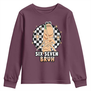 Marcus The Worm Meme Youth Sweatshirt 67 Six Seven Gen Z Humor TS14 Maroon Print Your Wear