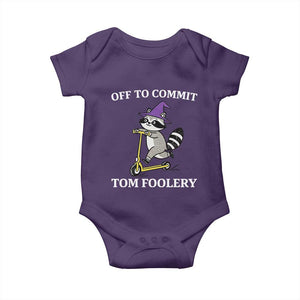 Funny Raccoon Scooter Meme Baby Onesie Off To Commit Tom Foolery TS14 Purple Print Your Wear