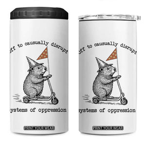 Funny Groundhog Scooter Meme 4 in 1 Can Cooler Tumbler Off To Causually Disrupt System Of Oppression TS14 One Size: 16 oz White Print Your Wear