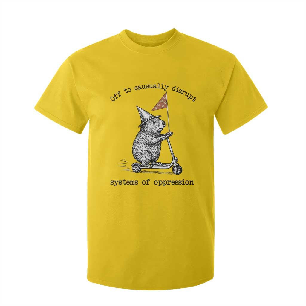 Funny Groundhog Scooter Meme T Shirt For Kid Off To Causually Disrupt System Of Oppression TS14 Daisy Print Your Wear