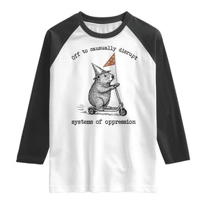 Funny Groundhog Scooter Meme Raglan Shirt Off To Causually Disrupt System Of Oppression TS14 White Black Print Your Wear