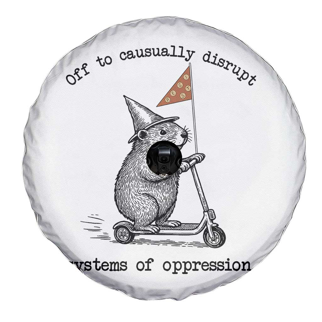 Funny Groundhog Scooter Meme Spare Tire Cover Off To Causually Disrupt System Of Oppression TS14 Print Your Wear