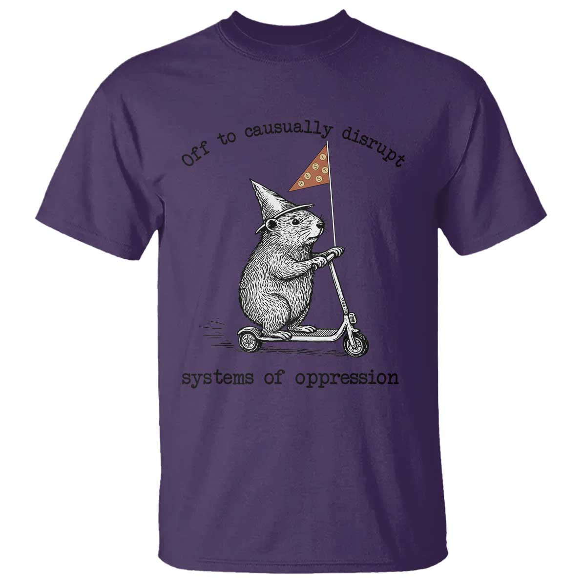 Funny Groundhog Scooter Meme T Shirt Off To Causually Disrupt System Of Oppression TS14 Purple Print Your Wear