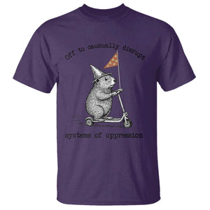 Funny Groundhog Scooter Meme T Shirt Off To Causually Disrupt System Of Oppression TS14 Purple Print Your Wear