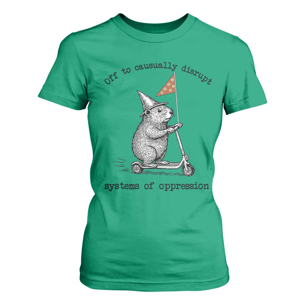 Funny Groundhog Scooter Meme T Shirt For Women Off To Causually Disrupt System Of Oppression TS14 Irish Green Print Your Wear