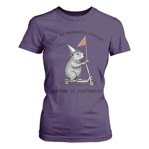 Funny Groundhog Scooter Meme T Shirt For Women Off To Causually Disrupt System Of Oppression TS14 Purple Print Your Wear