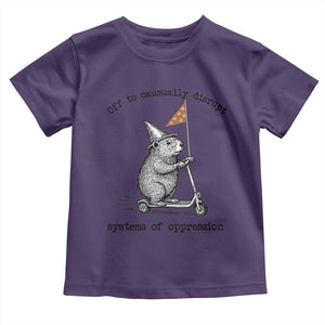 Funny Groundhog Scooter Meme Toddler T Shirt Off To Causually Disrupt System Of Oppression TS14 Purple Print Your Wear