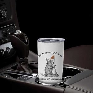Funny Groundhog Scooter Meme Tumbler Cup Off To Causually Disrupt System Of Oppression TS14 Print Your Wear