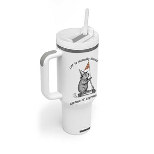 Funny Groundhog Scooter Meme Tumbler With Handle Off To Causually Disrupt System Of Oppression TS14 Print Your Wear