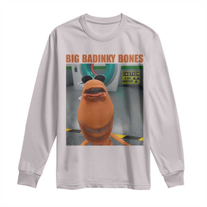 Marcus The Worm Meme Long Sleeve Shirt - Big Badinky Bones Viral Humor Tee TS14 Ice Gray Print Your Wear