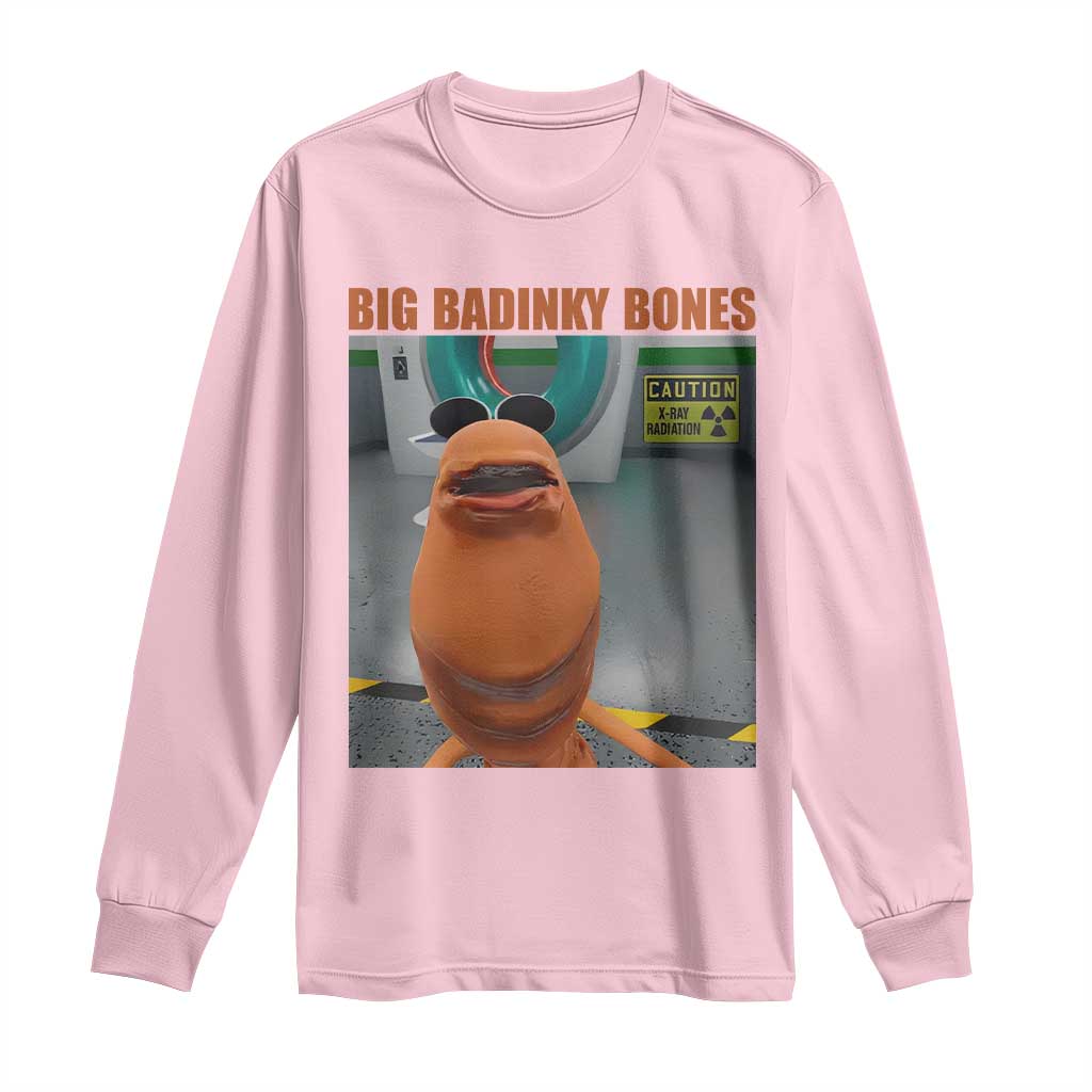 Marcus The Worm Meme Long Sleeve Shirt Big Badinky Bones TS14 Light Pink Print Your Wear