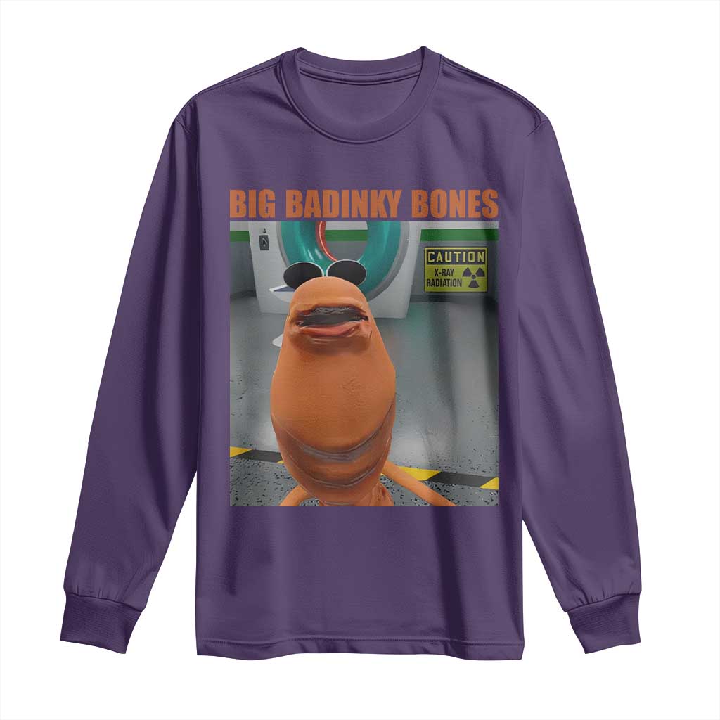Marcus The Worm Meme Long Sleeve Shirt - Big Badinky Bones Viral Humor Tee TS14 Purple Print Your Wear