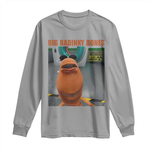 Marcus The Worm Meme Long Sleeve Shirt - Big Badinky Bones Viral Humor Tee TS14 Sport Gray Print Your Wear
