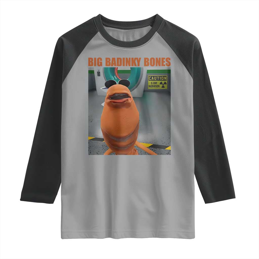 Marcus The Worm Meme Raglan Shirt Big Badinky Bones TS14 Sport Gray Black Print Your Wear