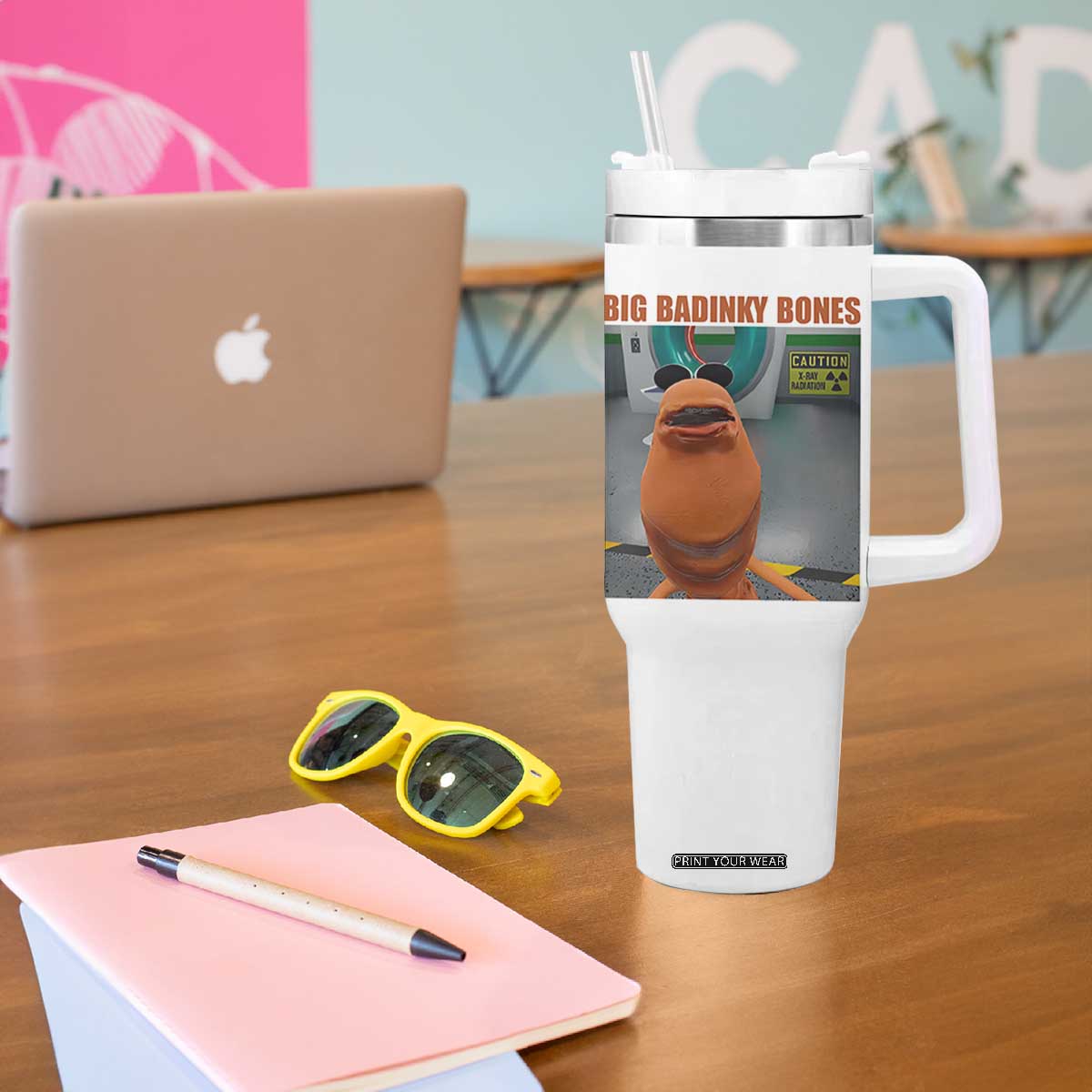 Marcus The Worm Meme Tumbler With Handle Big Badinky Bones TS14 Print Your Wear