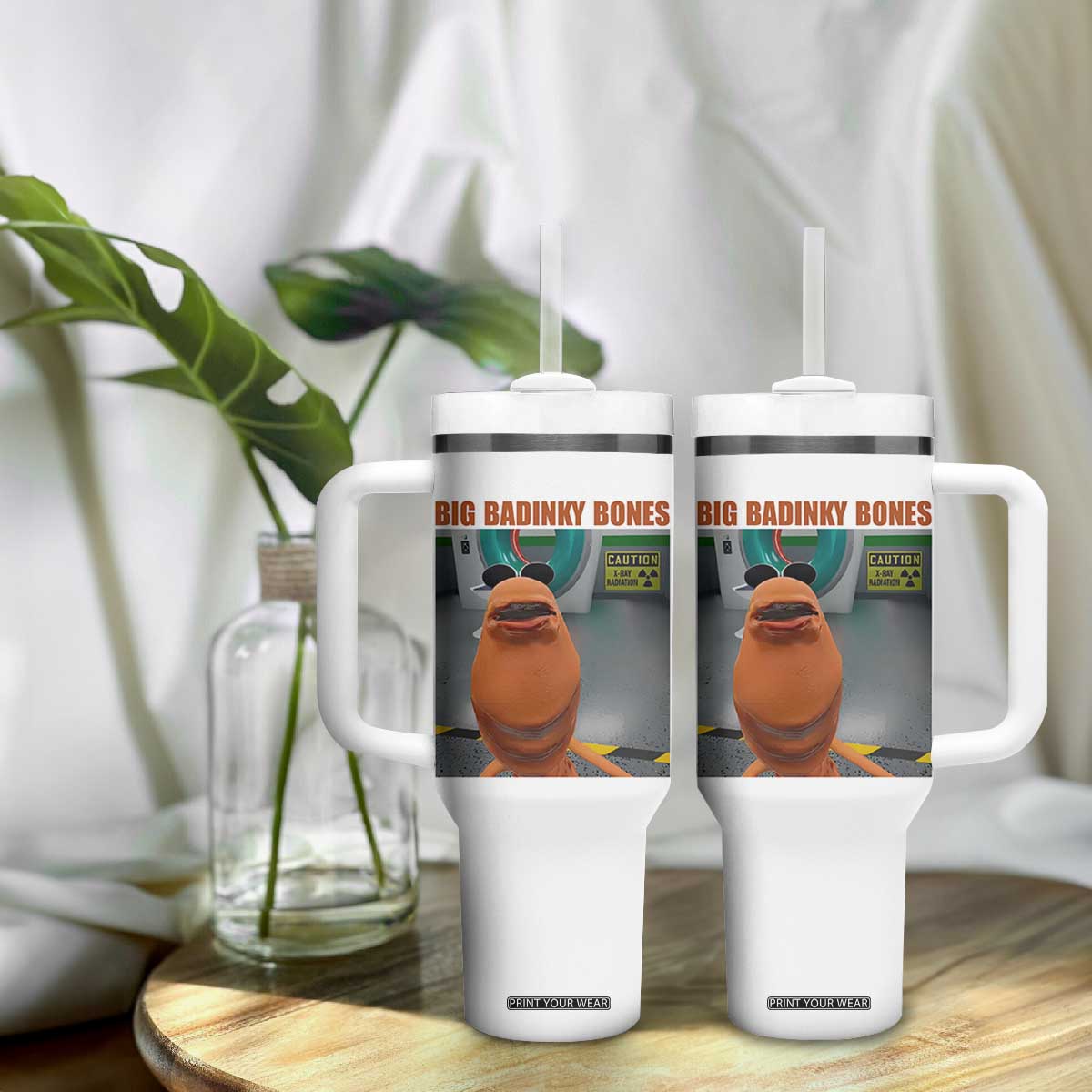 Marcus The Worm Meme Tumbler With Handle Big Badinky Bones TS14 Print Your Wear