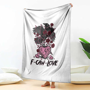 F Caw Love Throw Blanket Funny Anti Valentines Day Gothic Bird Meme TS14 Print Your Wear