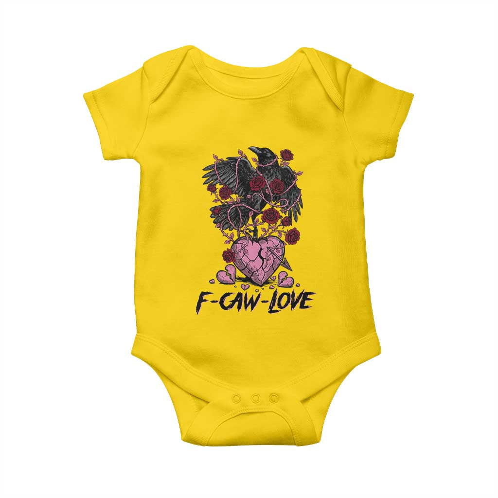 F Caw Love Baby Onesie Funny Anti Valentines Day Gothic Bird Meme TS14 Daisy Print Your Wear