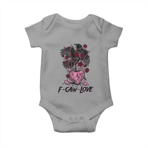 F Caw Love Baby Onesie Funny Anti Valentines Day Gothic Bird Meme TS14 Sport Gray Print Your Wear