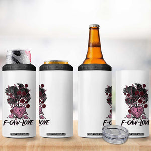 F Caw Love 4 in 1 Can Cooler Tumbler Funny Anti Valentines Day Gothic Bird Meme TS14 Print Your Wear