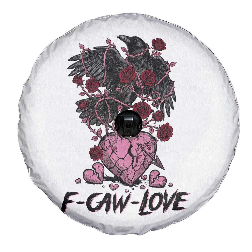 F Caw Love Spare Tire Cover Funny Anti Valentines Day Gothic Bird Meme TS14 Print Your Wear