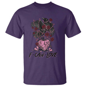 F Caw Love T Shirt Funny Anti Valentines Day Gothic Bird Meme TS14 Purple Print Your Wear