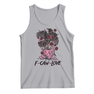 F Caw Love Tank Top Funny Anti Valentines Day Gothic Bird Meme TS14 Athletic Heather Print Your Wear