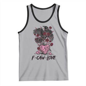 F Caw Love Tank Top Funny Anti Valentines Day Gothic Bird Meme TS14 Athletic Heather Black Print Your Wear