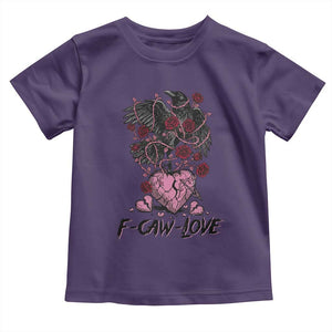 F Caw Love Toddler T Shirt Funny Anti Valentines Day Gothic Bird Meme TS14 Purple Print Your Wear