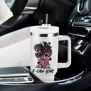 F Caw Love Tumbler With Handle Funny Anti Valentines Day Gothic Bird Meme TS14 Print Your Wear