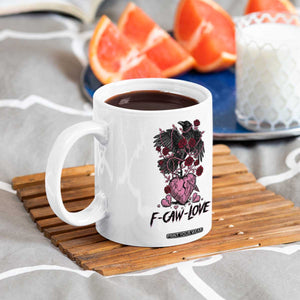 F Caw Love Coffee Mug Funny Anti Valentines Day Gothic Bird Meme TS14 Print Your Wear