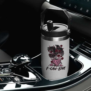 F Caw Love Flip Straw Tumbler Funny Anti Valentines Day Gothic Bird Meme TS14 Print Your Wear