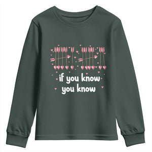 67 Valetines Meme Youth Sweatshirt Funny Six Seven If You Know TS14 Dark Forest Green Print Your Wear